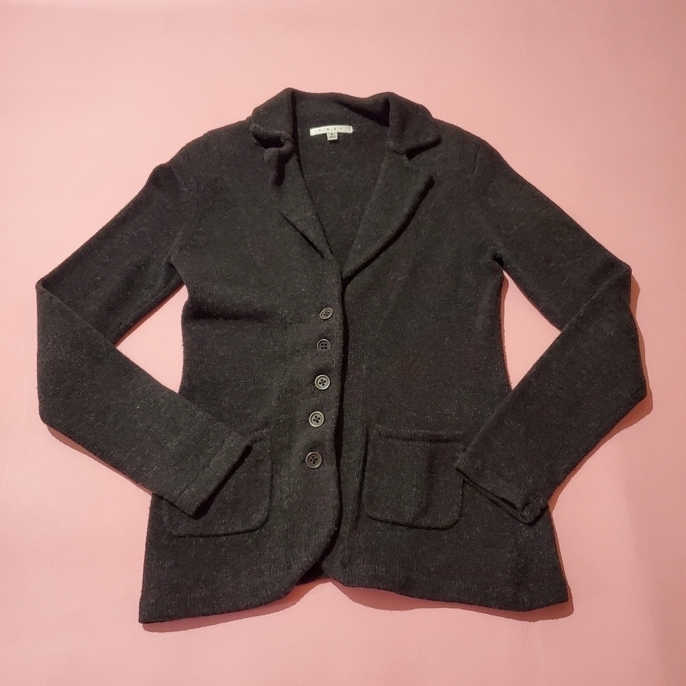 Vintage Y2K 2000s 00s Cabi Black Grey Knit Sweater